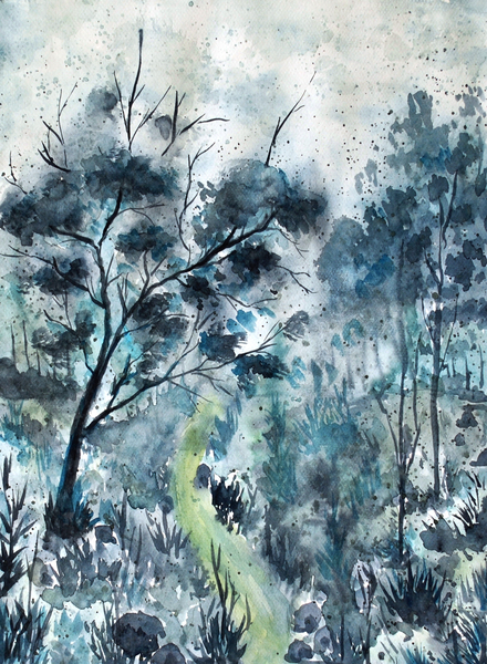 Blue Forest Print