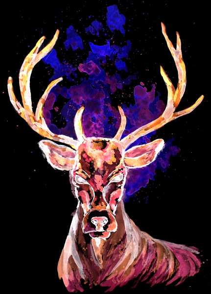 Evil Ghost Deer Print