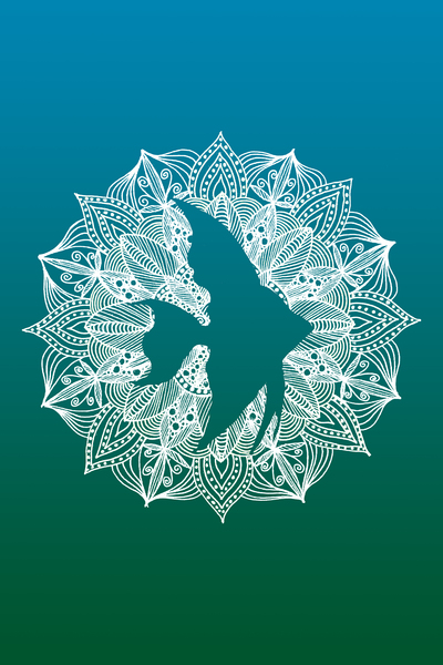 Mandala Circle Fish Print