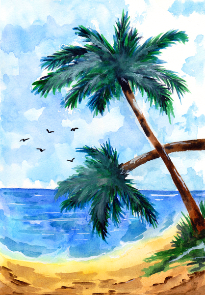 Palm Trees Beachside Print