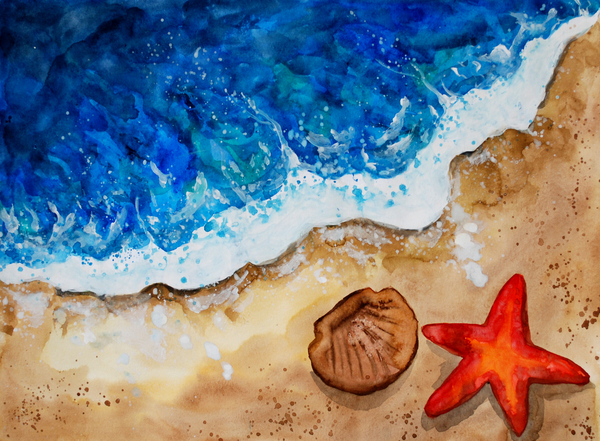 Summer Beach Ocean Waves Print