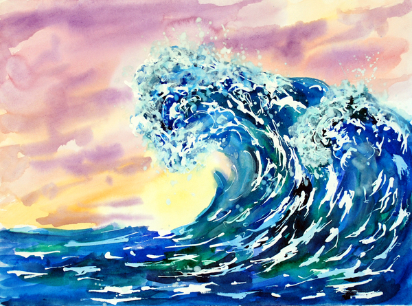 Summer Waves Sunset Print