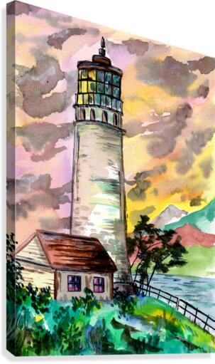 Lighthouse at Sunset Canvas Print