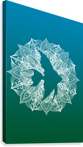 Mandala Circle Fish Canvas Print