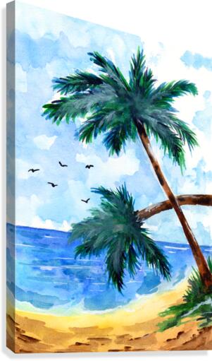 Palm Trees Beachside Canvas Print