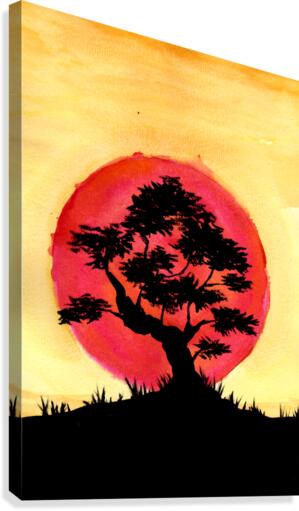 Bonsai Sunset Canvas Print