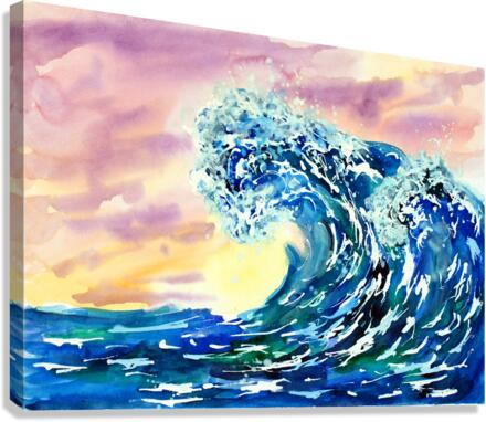Summer Waves Sunset Canvas Print