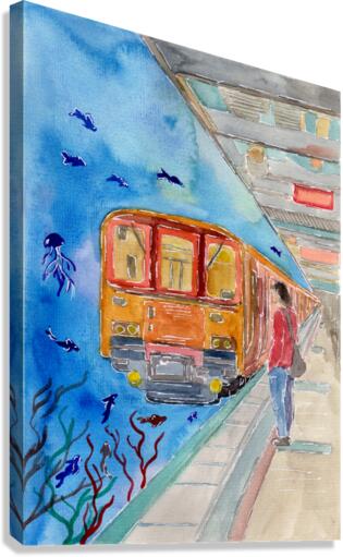 Underwater Trainstation Canvas Print