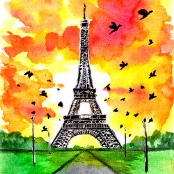 Eifel Tower Paris Sunset