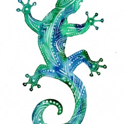 Turquoise Tribal  Gecko