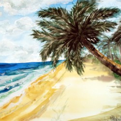 Beach with Palm Trees