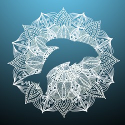 Blue Mandala Circle Dolphin