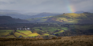 Welsh hills and a rainbow