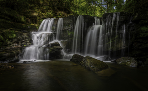 The Upper Clydach River waterfall