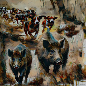 Wild Boar Hunt by T. A. Asbell  