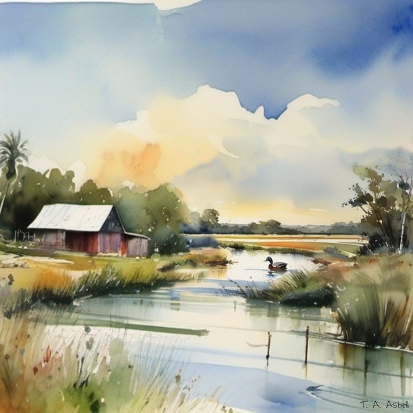 Duck in River Ranch Florida by T. A. Asbell   by Halidom