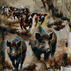 Wild Boar Hunt by T. A. Asbell  