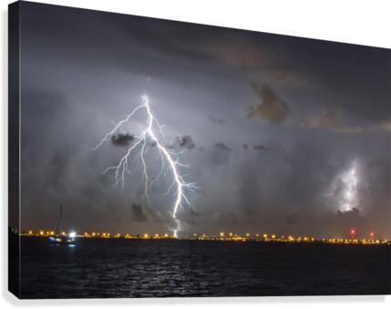 Lagoon Lightning Canvas Print