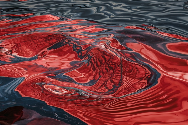 Abstract  red water surface background texture  4 by GheorgheGarcu