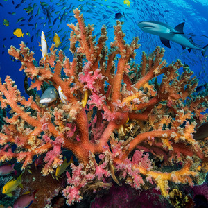 A stunning vibrant coral reef