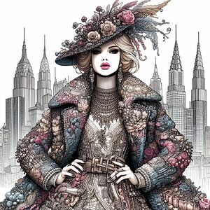 Fashion girl illustration of Haute Couture 