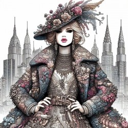 Fashion girl illustration of Haute Couture 