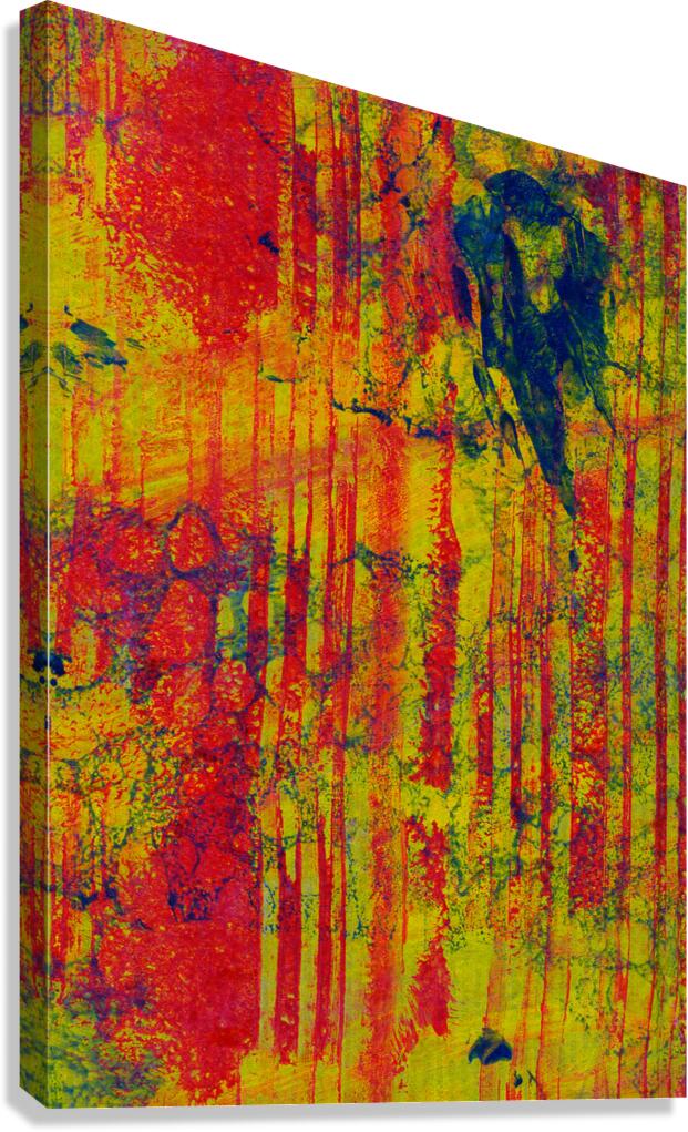Vibrant Abstract Art with Bold Red and Yellow Pattern Canvas Print