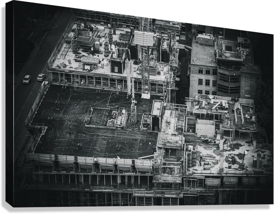 Construction work on Building. Canvas Print