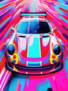 QPOP 008 – Psychedelic Pop Art Porsche