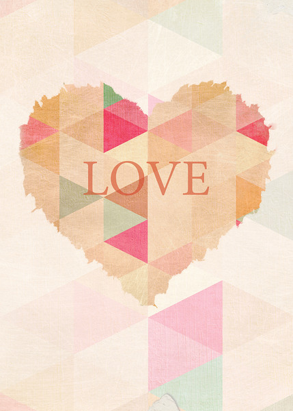 QLR 002 – triangle paper love  heart red Print