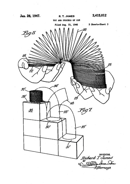 QVT 1061 – Vintage Patent Illustrations Slinky. Print