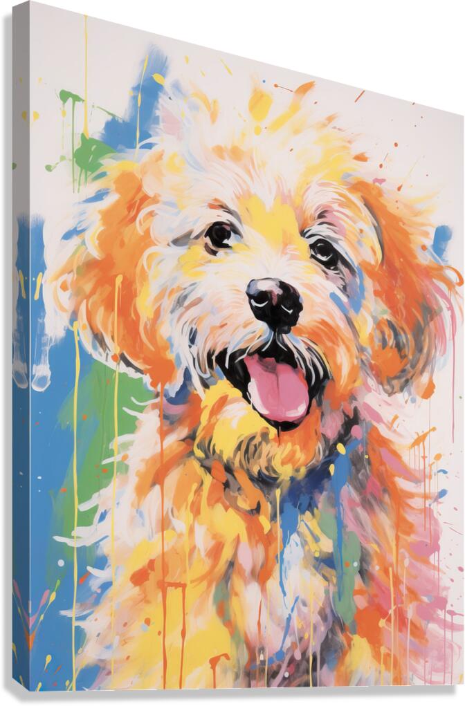 QAN 1055 – Goldie Bold Colorful Happy Puppy Canvas Print