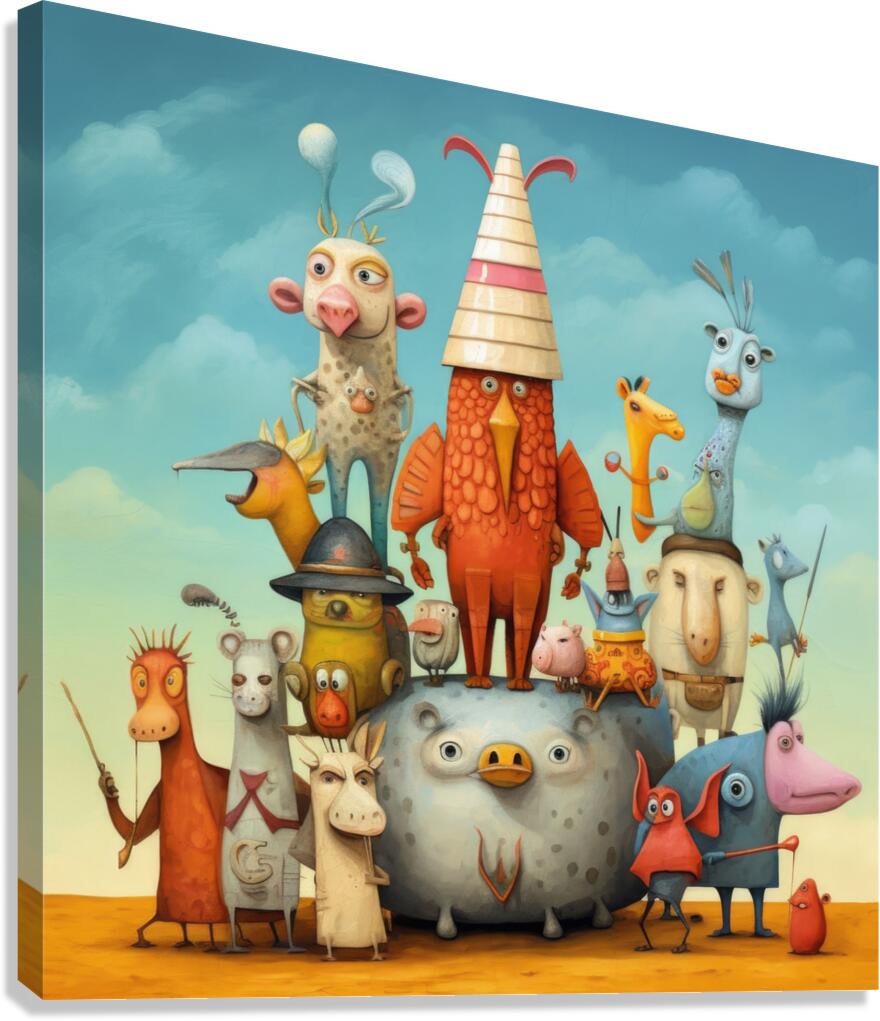 QAN 1036 – Whacky Animal Family Canvas Print