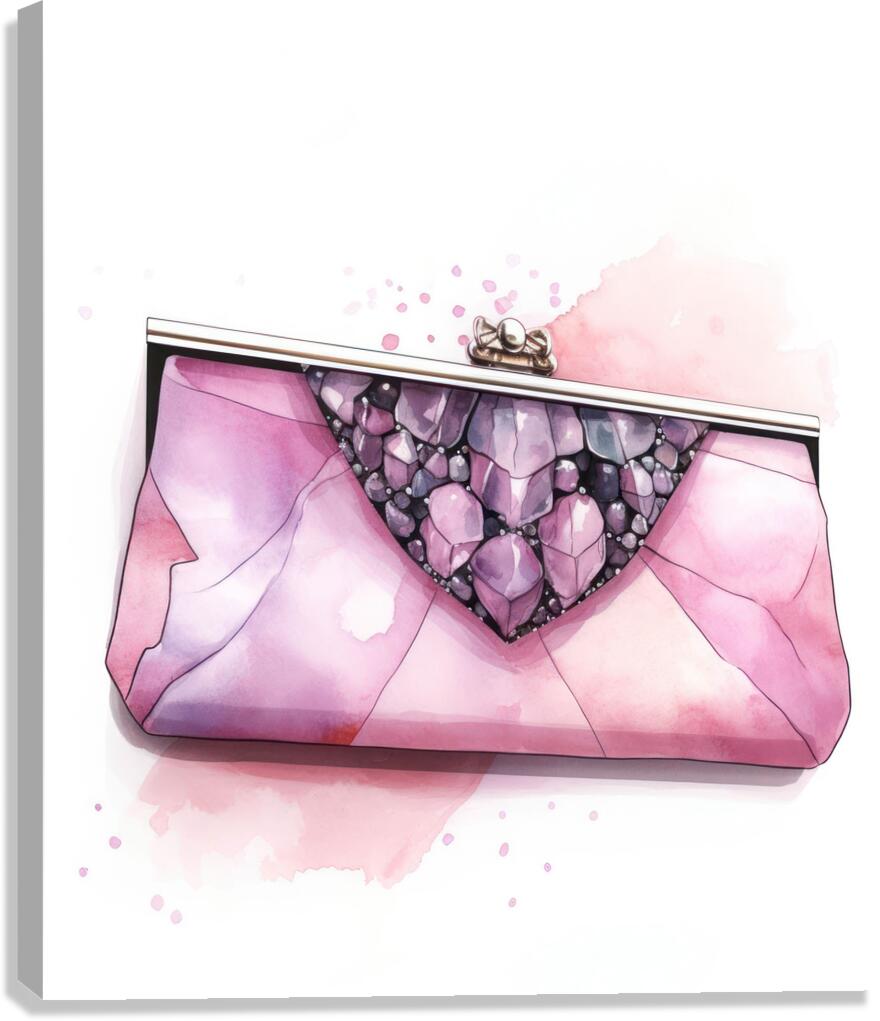 QGF 1023 – Fashion Illustration Pink Clutch Canvas Print
