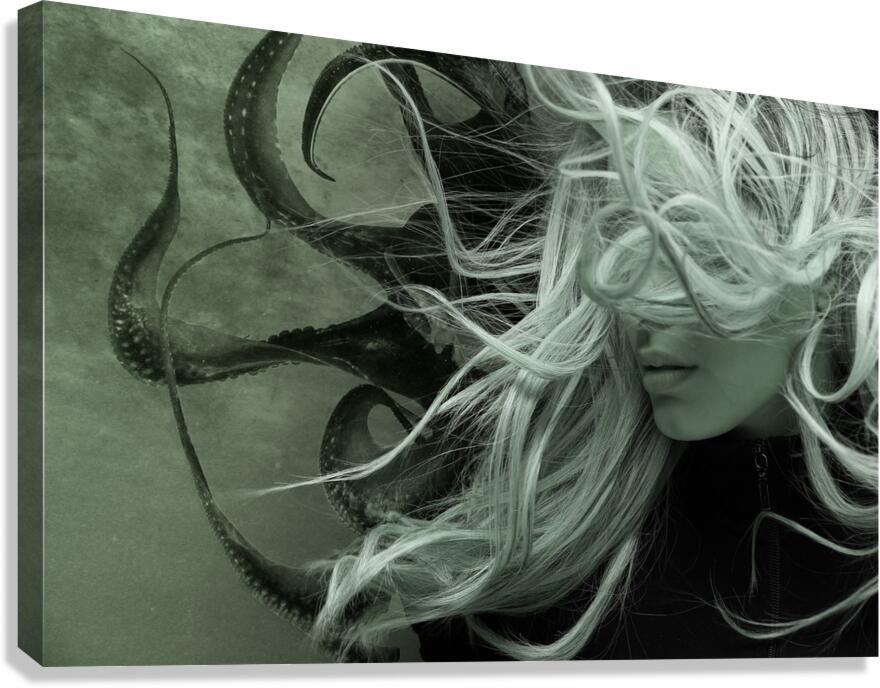 QGF 003 – double exposure octopus Canvas Print