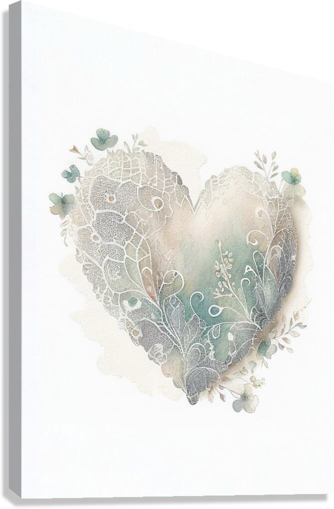QLR 0024 – Lace Soft Green Clover Watercolor He Canvas Print