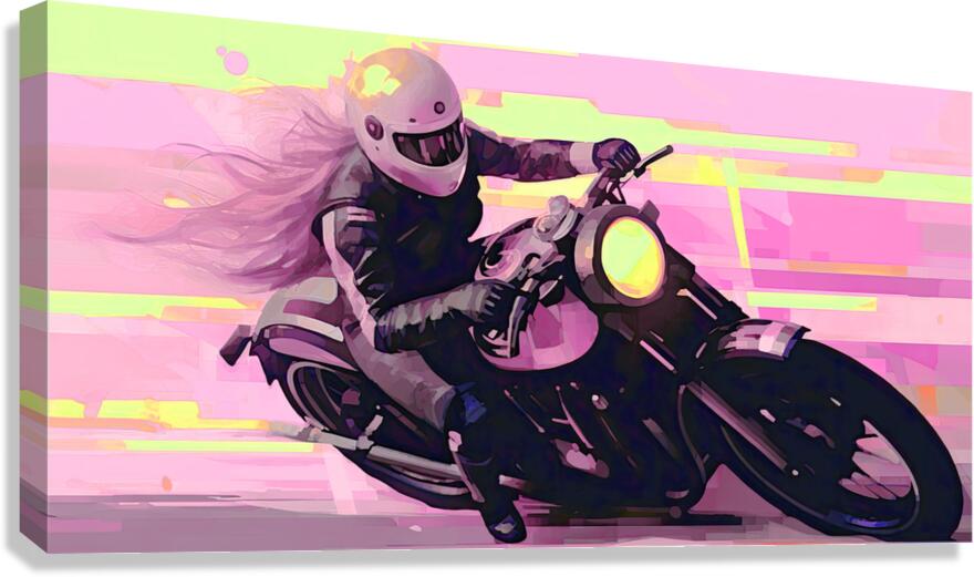 QPOP 006 – Chicks Love Bikes Pink Canvas Print