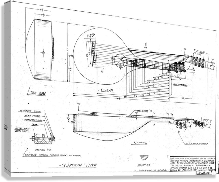 QVT 1053 – Vintage Patent Illustrations Swedish Canvas Print