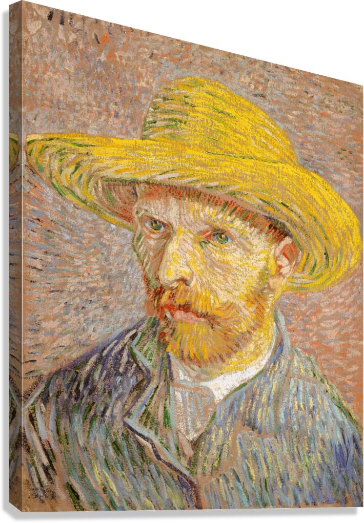 QCL 1187 – Self Portrait with a Straw Hat obver Canvas Print