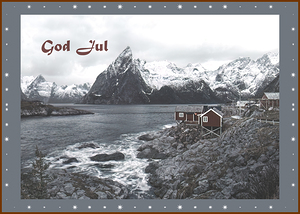 God Jul Merry Christmas in Norwegian in the Lofoten Islands