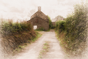 Old French Normandy Farm Stone Cottage and Barn