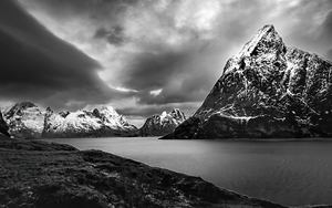 Magical Lofoten Horizon in Black and White