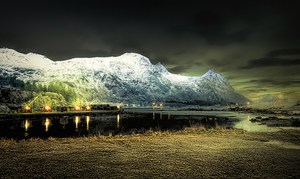Stamsund Norway Sunset Panorama