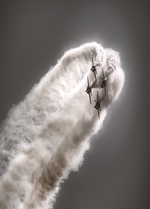 Blue Angels in Barrel Roll Formation