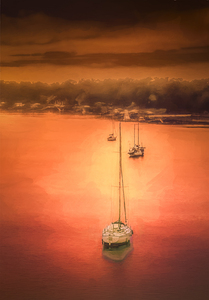 Low Country Sailboats at Sunset