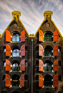 Black Brick Canal Buildings of Amsterdam