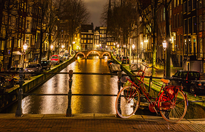 Amsterdam  Canal Red Bike Night