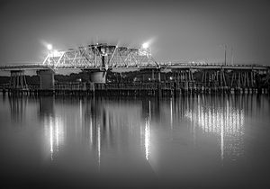 Beaufort Swing Bridge Glow in Black and White