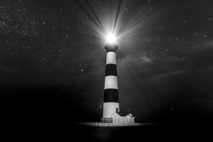 Bodie Lighthouse in Black and White