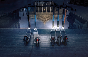 Brussels Stock Exchange and Scooters Reflection